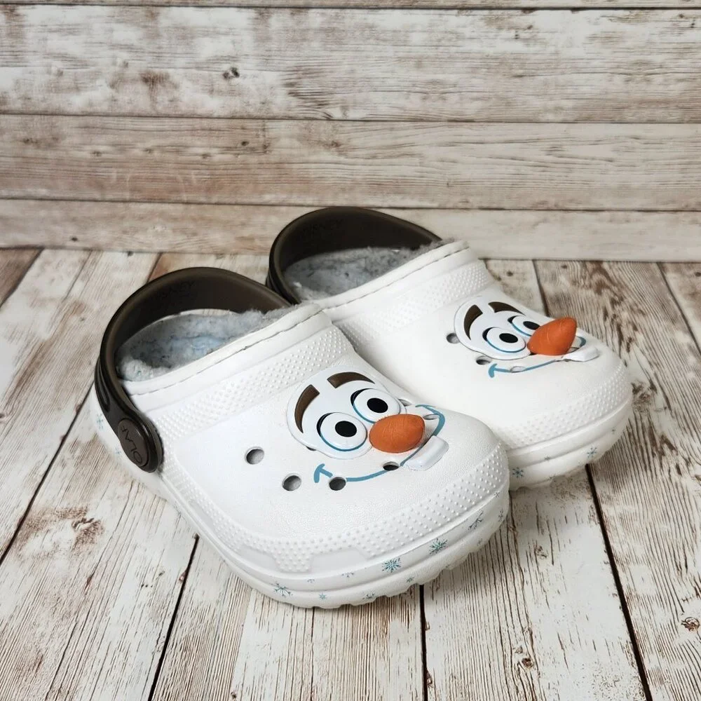 CROCS Kids' Disney Frozen Olaf Sherpa Lined Unisex Toddler C6 Classic Clog Shoe